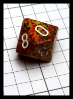Dice : Dice - 10D - Chessex Red and Gold Speckle and White Numerals - POD Aug 2015